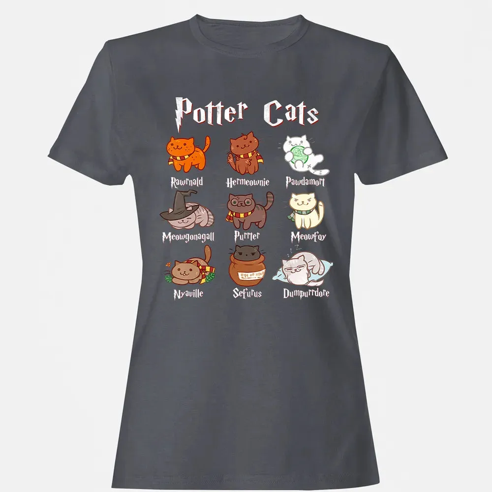 Potter Cats Cute Harry Pawter Kitten Gifts for Cat Lover Women's T-shirt - 5