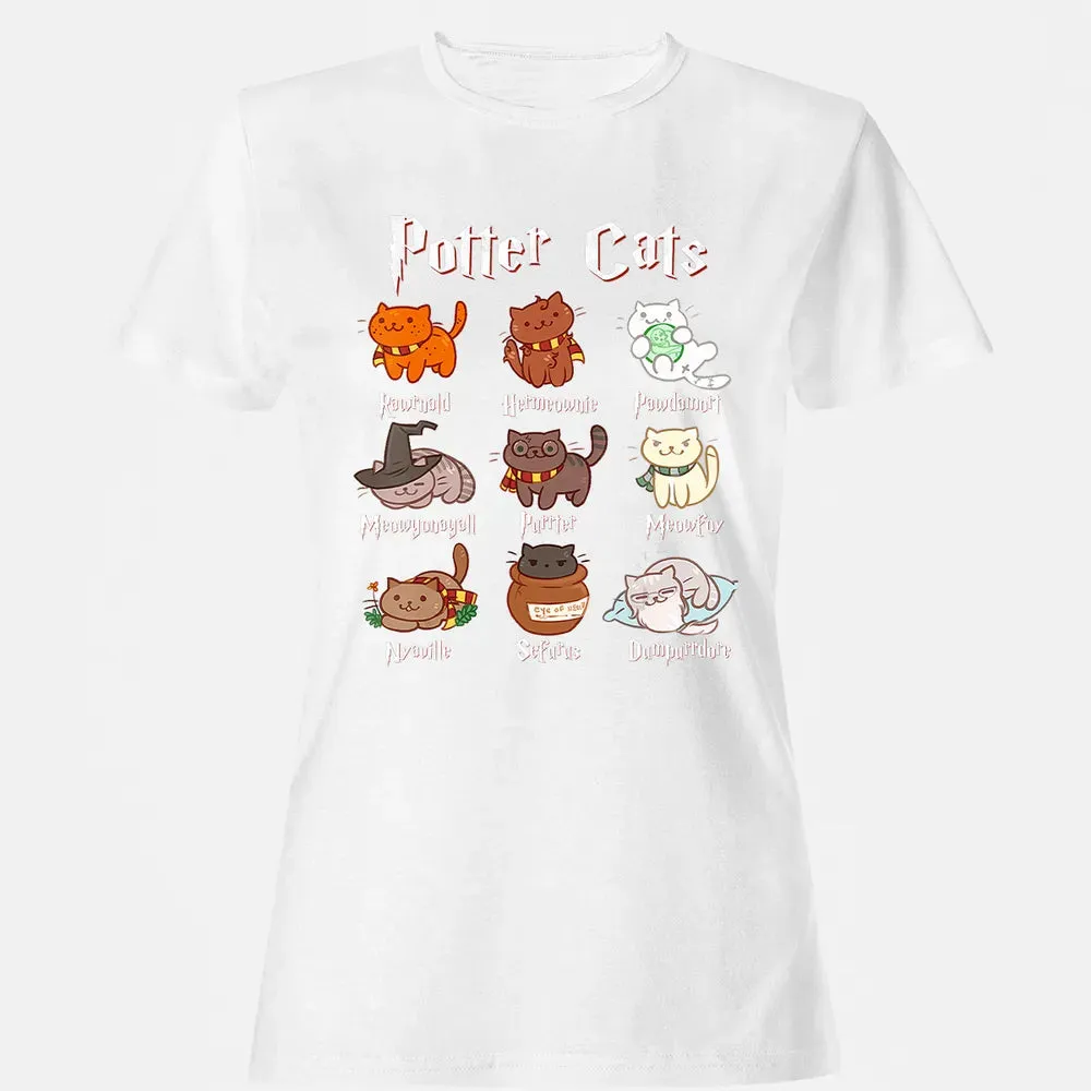 Potter Cats Cute Harry Pawter Kitten Gifts for Cat Lover Women's T-shirt - 16