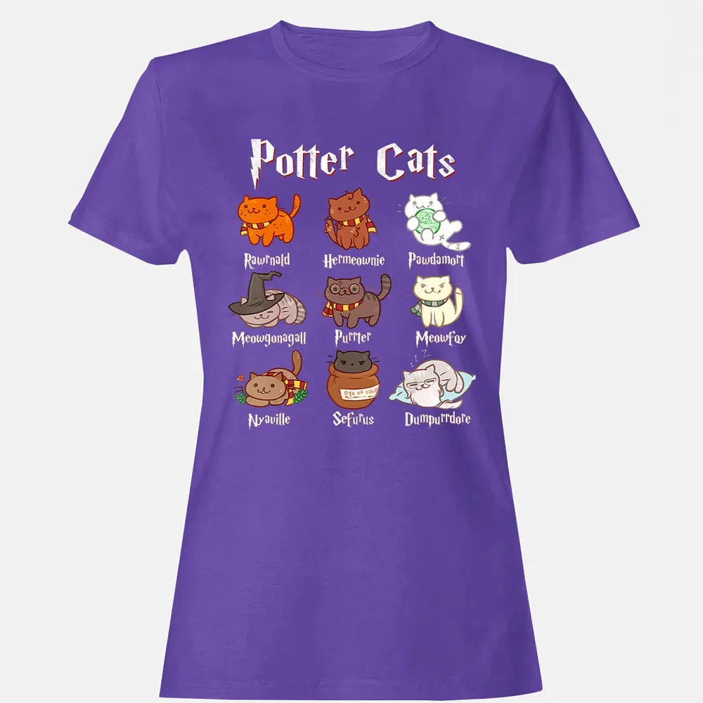 Potter Cats Cute Harry Pawter Kitten Gifts for Cat Lover Women's T-shirt - 12