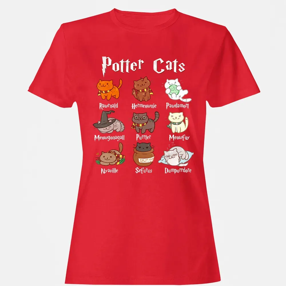 Potter Cats Cute Harry Pawter Kitten Gifts for Cat Lover Women's T-shirt - 13