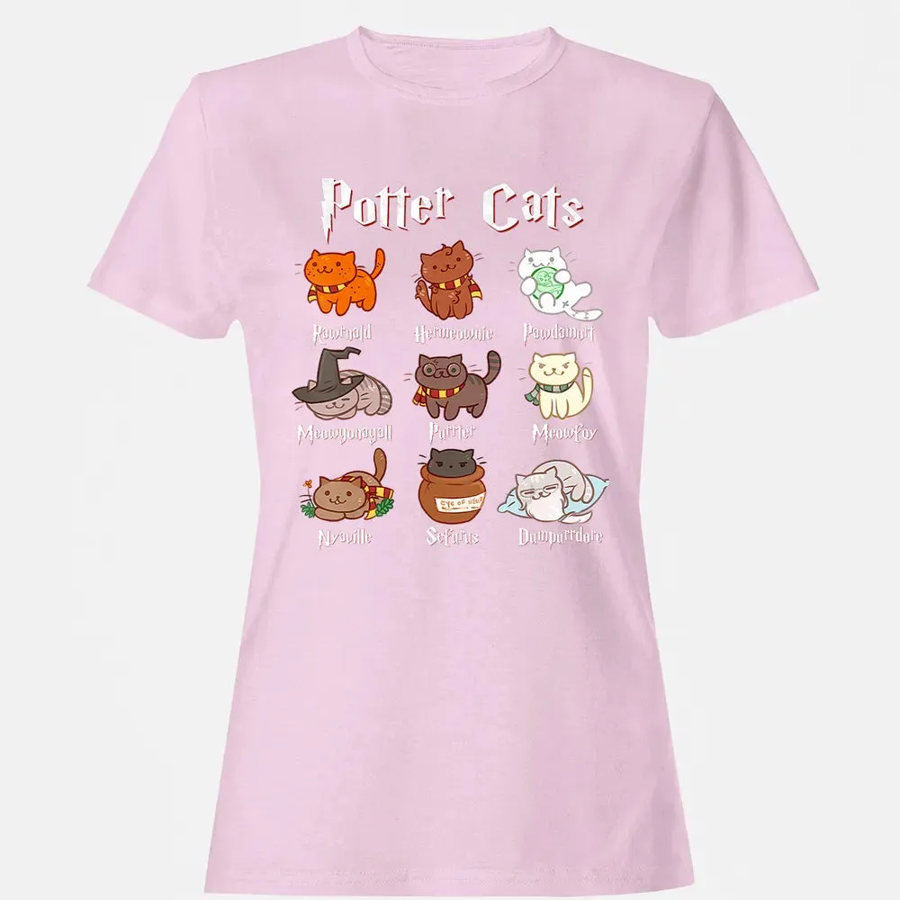 Potter Cats Cute Harry Pawter Kitten Gifts for Cat Lover Women's T-shirt - 9