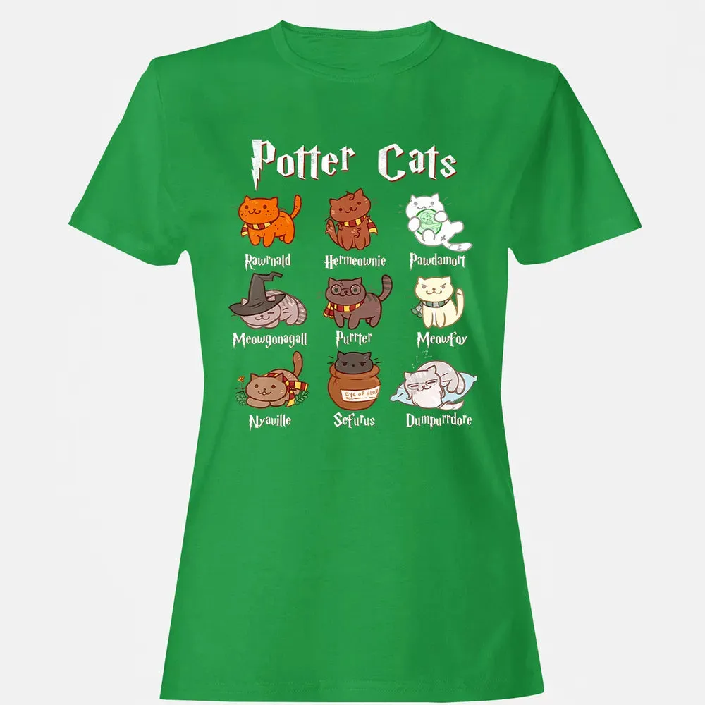 Potter Cats Cute Harry Pawter Kitten Gifts for Cat Lover Women's T-shirt - 7