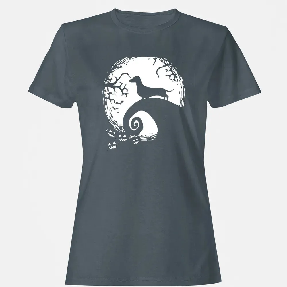 Dachshund And Moon Halloween T For Dachshund Lovers Women's T-shirt - 3