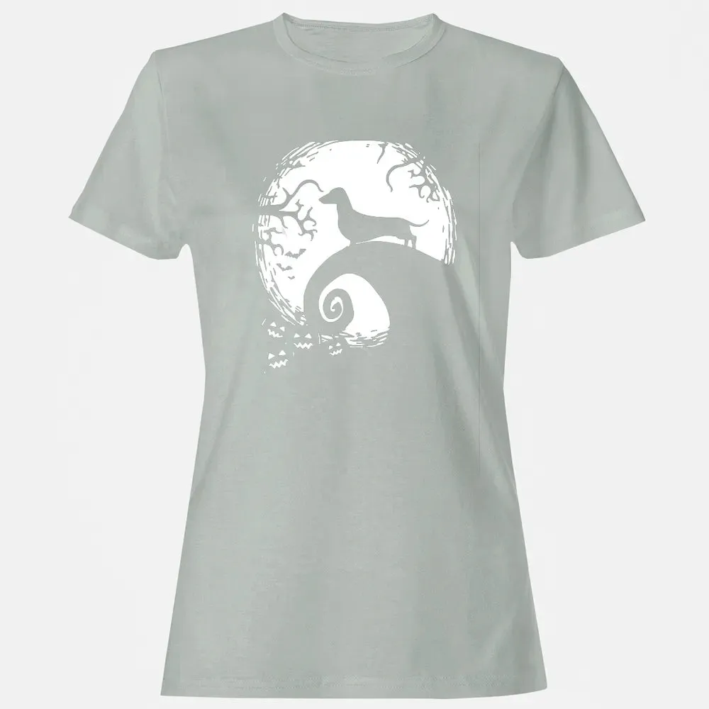 Dachshund And Moon Halloween T For Dachshund Lovers Women's T-shirt - 2