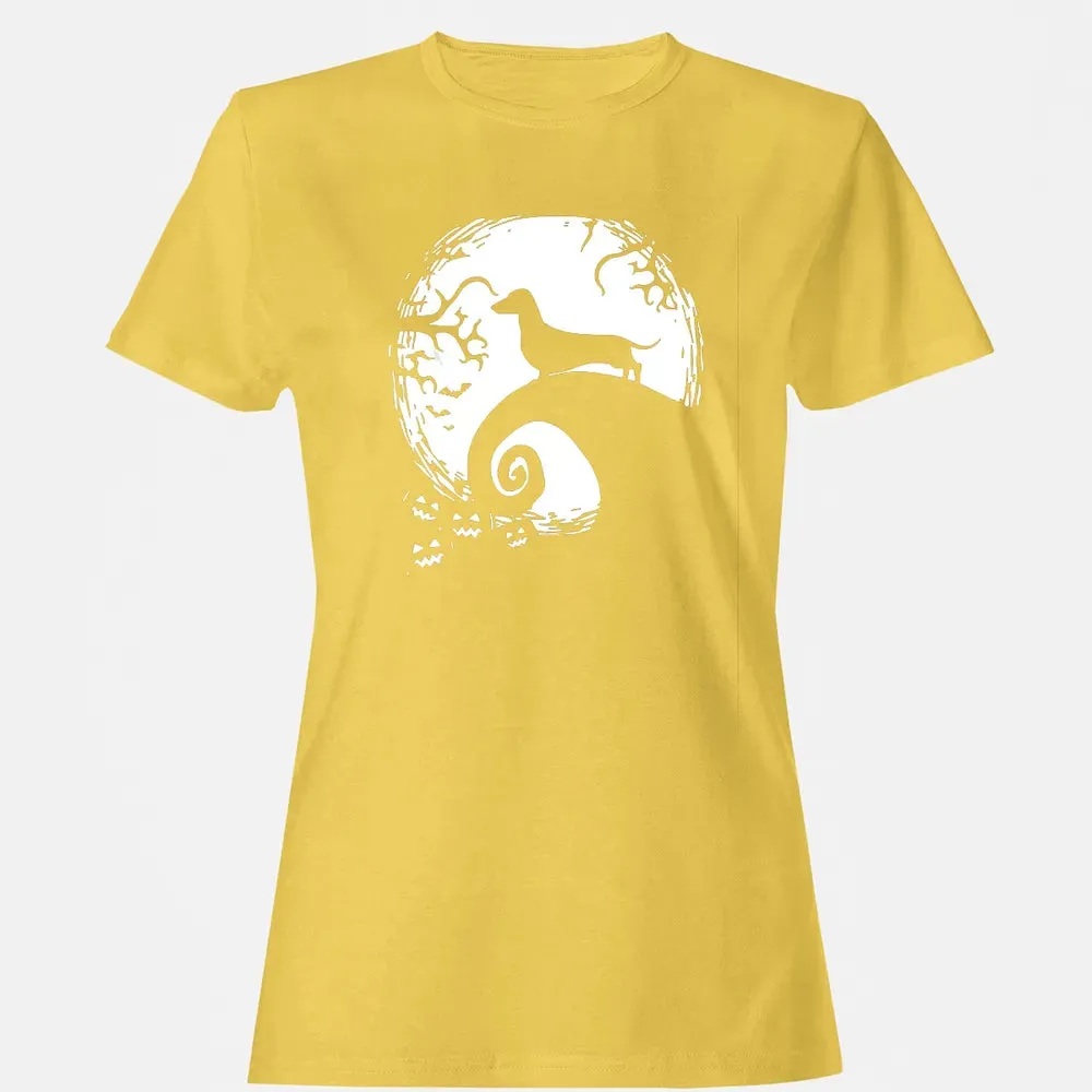 Dachshund And Moon Halloween T For Dachshund Lovers Women's T-shirt - 4