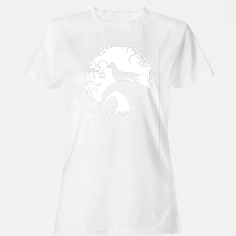 Dachshund And Moon Halloween T For Dachshund Lovers Women's T-shirt - 16