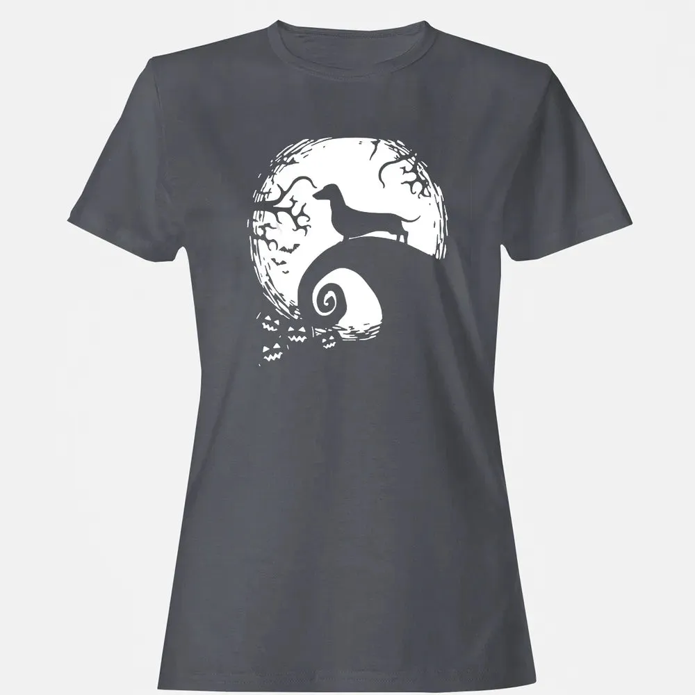 Dachshund And Moon Halloween T For Dachshund Lovers Women's T-shirt - 5