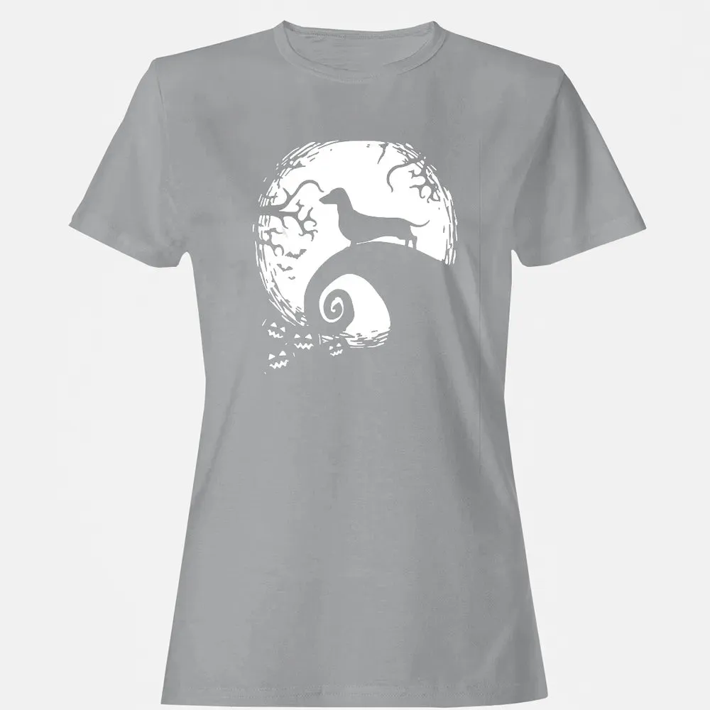 Dachshund And Moon Halloween T For Dachshund Lovers Women's T-shirt - 15