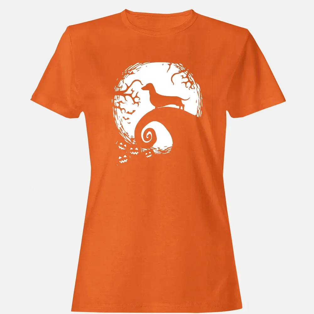 Dachshund And Moon Halloween T For Dachshund Lovers Women's T-shirt - 11