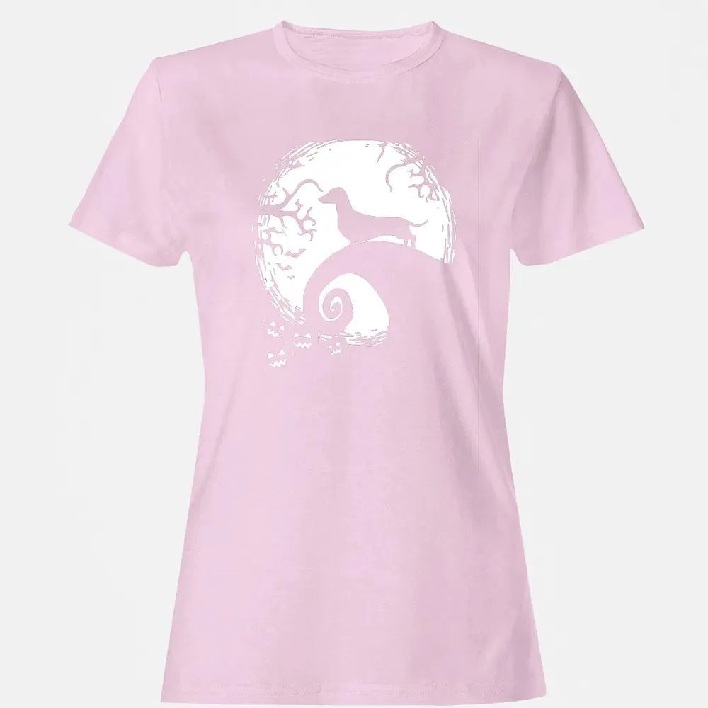Dachshund And Moon Halloween T For Dachshund Lovers Women's T-shirt - 9