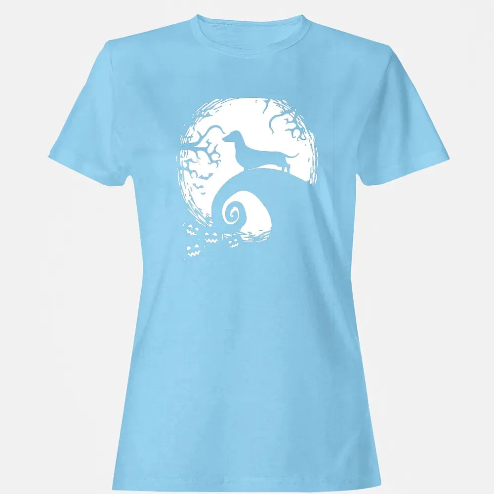 Dachshund And Moon Halloween T For Dachshund Lovers Women's T-shirt - 8
