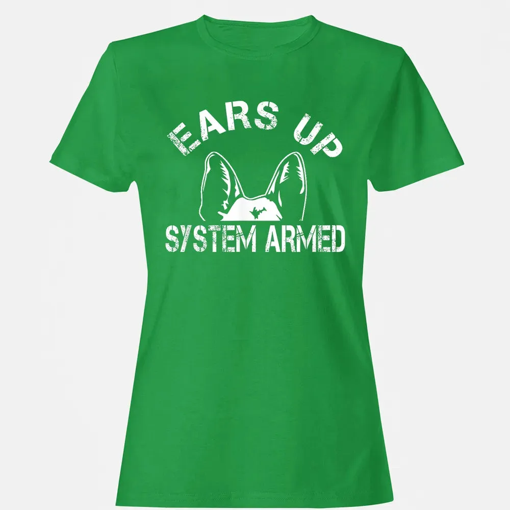 Ears up system armed   Funny German shepherd Women's T-shirt - 7