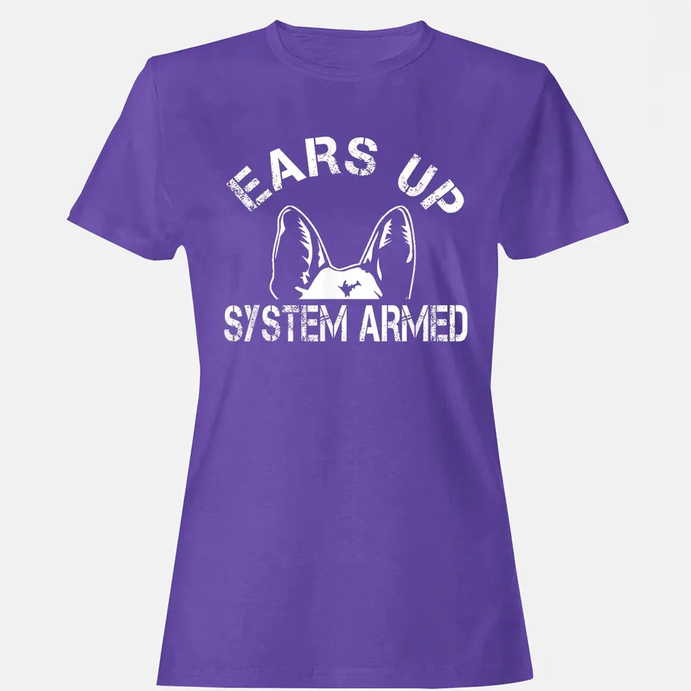 Ears up system armed   Funny German shepherd Women's T-shirt - 12