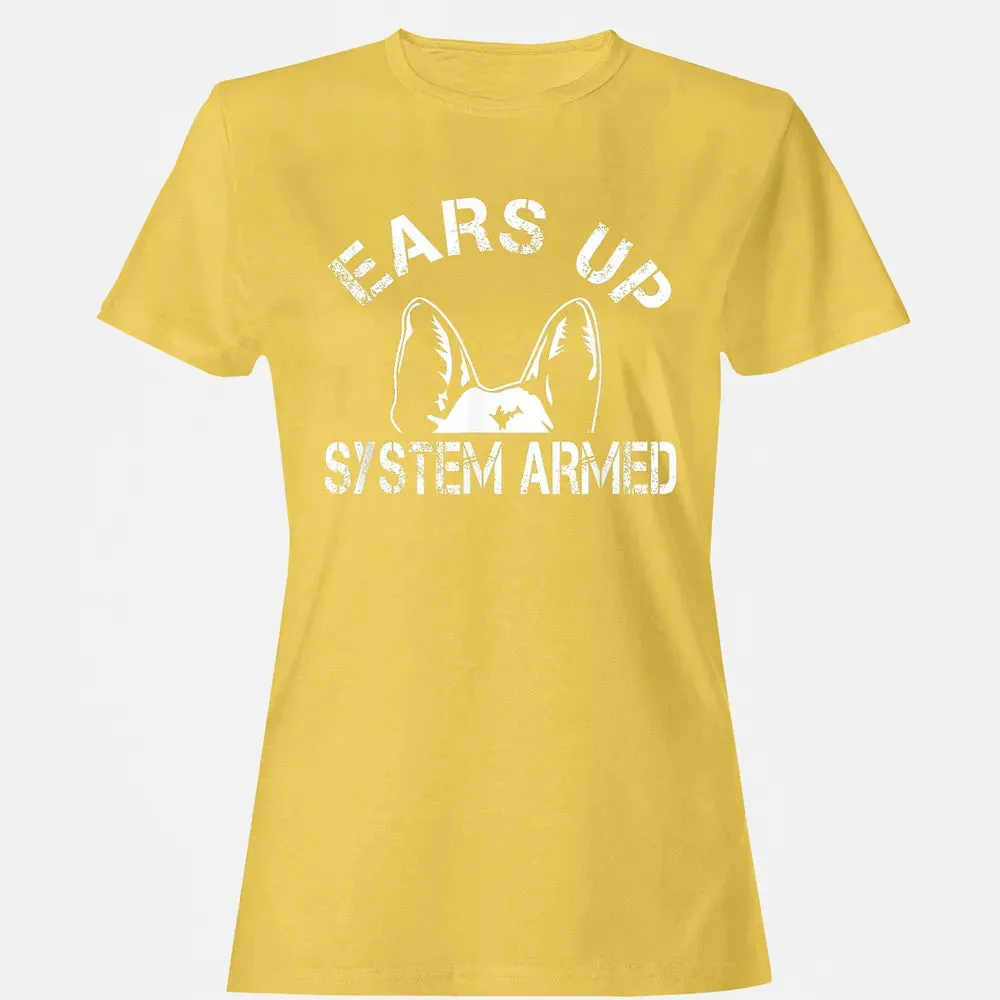 Ears up system armed   Funny German shepherd Women's T-shirt - 4