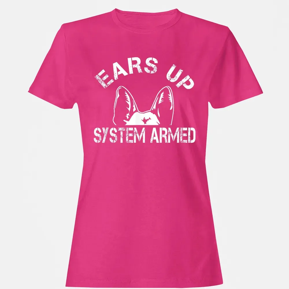 Ears up system armed   Funny German shepherd Women's T-shirt - 6
