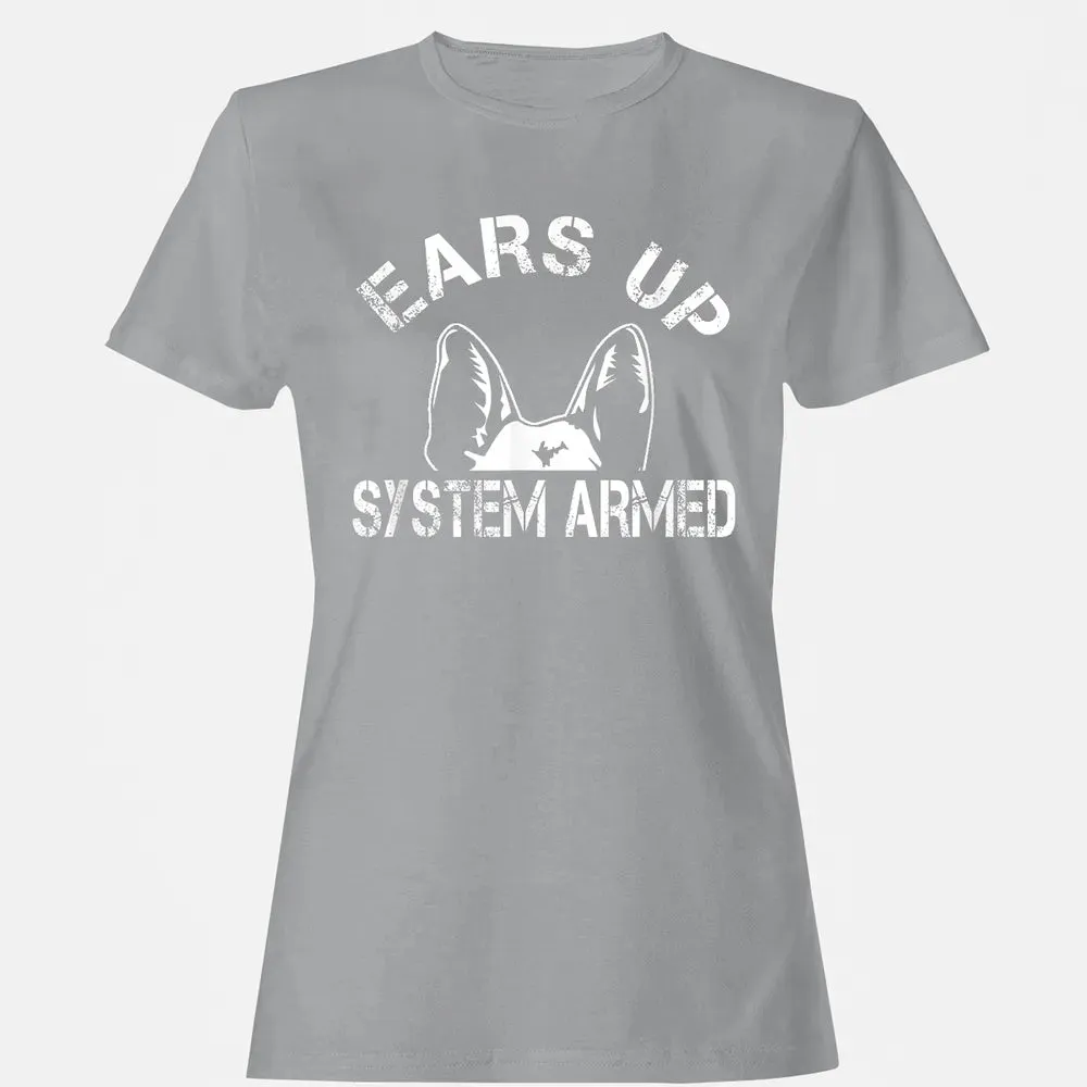Ears up system armed   Funny German shepherd Women's T-shirt - 15