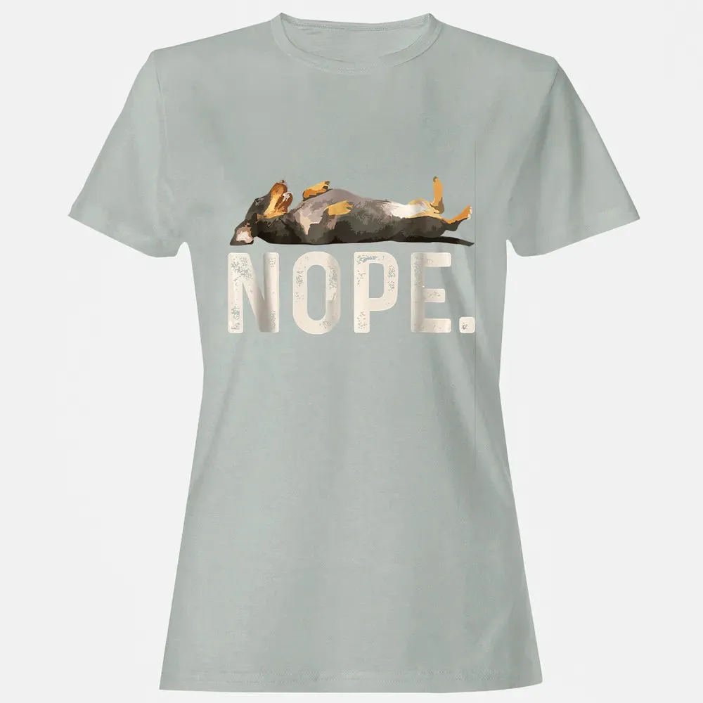 Nope Lazy Dachshund Women's T-shirt - 2