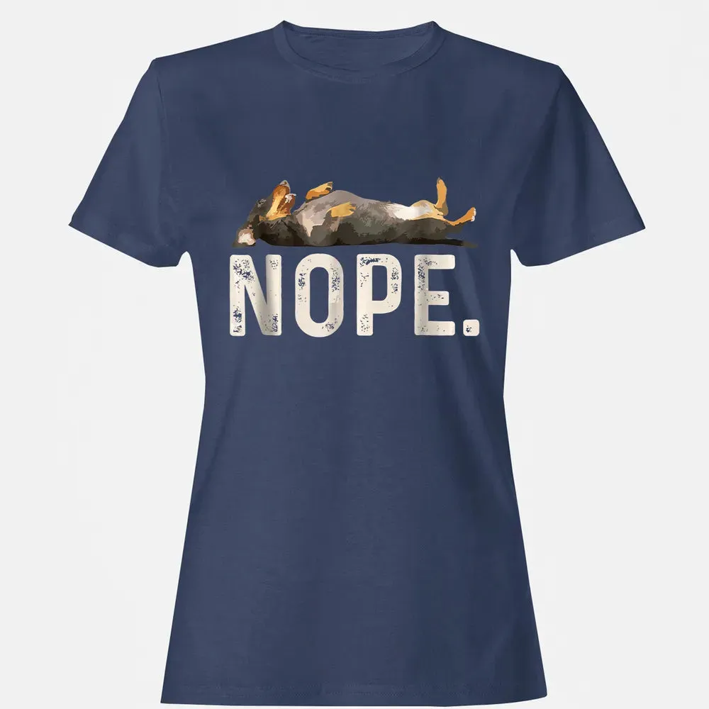 Nope Lazy Dachshund Women's T-shirt - 10