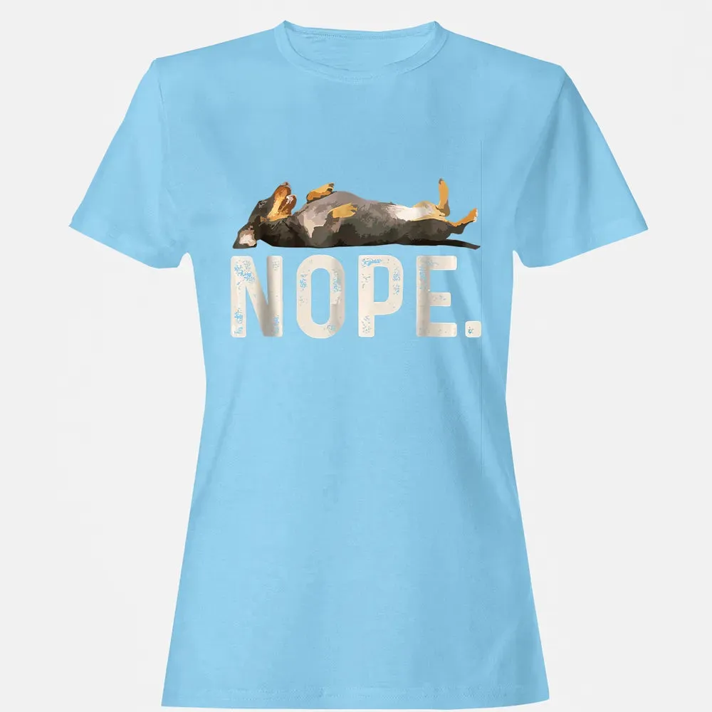 Nope Lazy Dachshund Women's T-shirt - 8