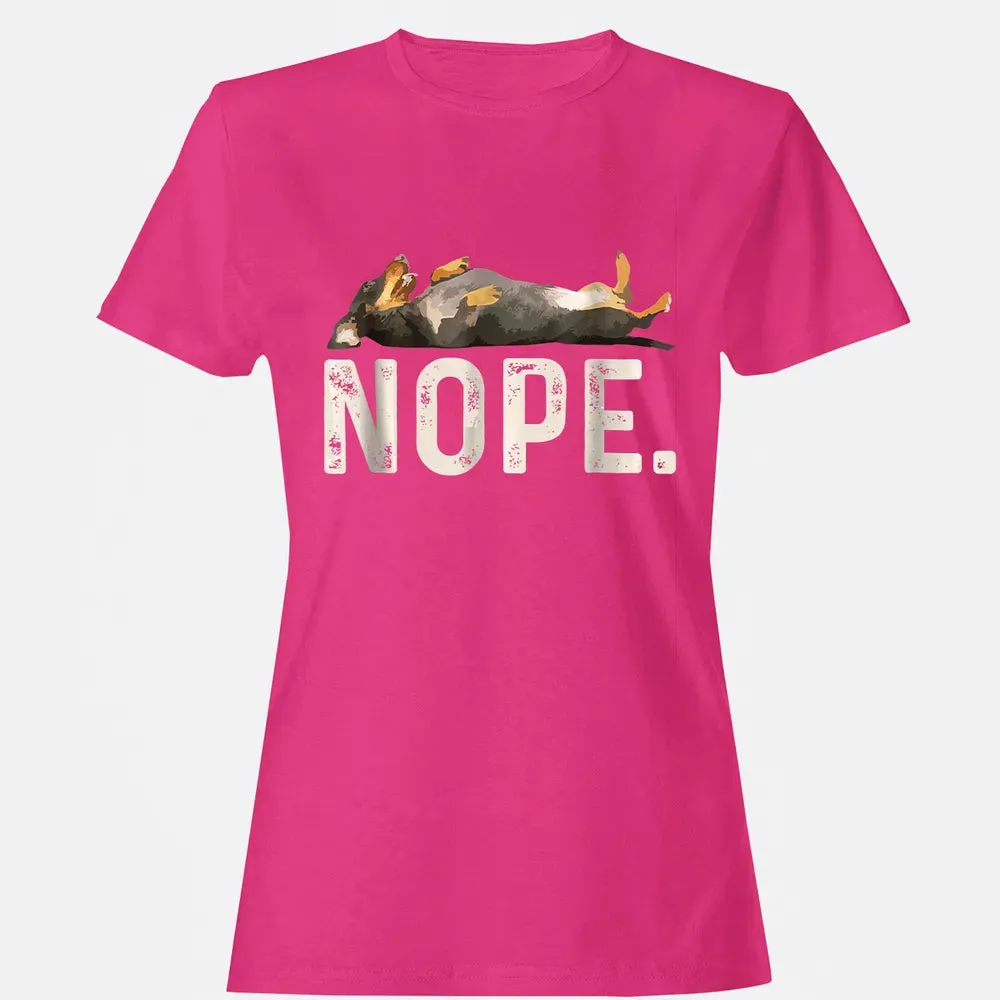 Nope Lazy Dachshund Women's T-shirt - 6