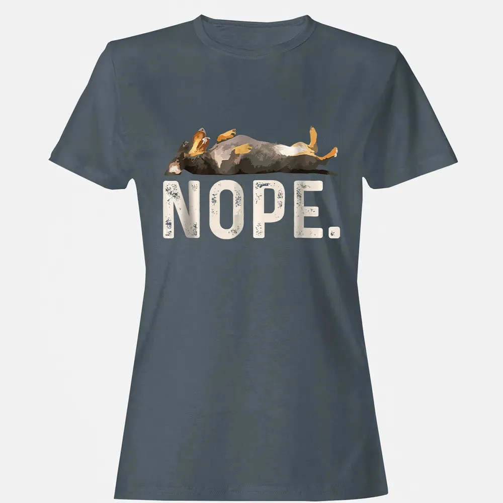 Nope Lazy Dachshund Women's T-shirt - 3