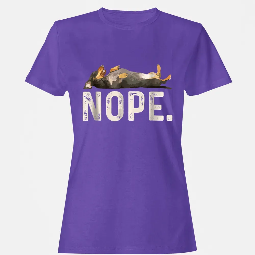 Nope Lazy Dachshund Women's T-shirt - 12