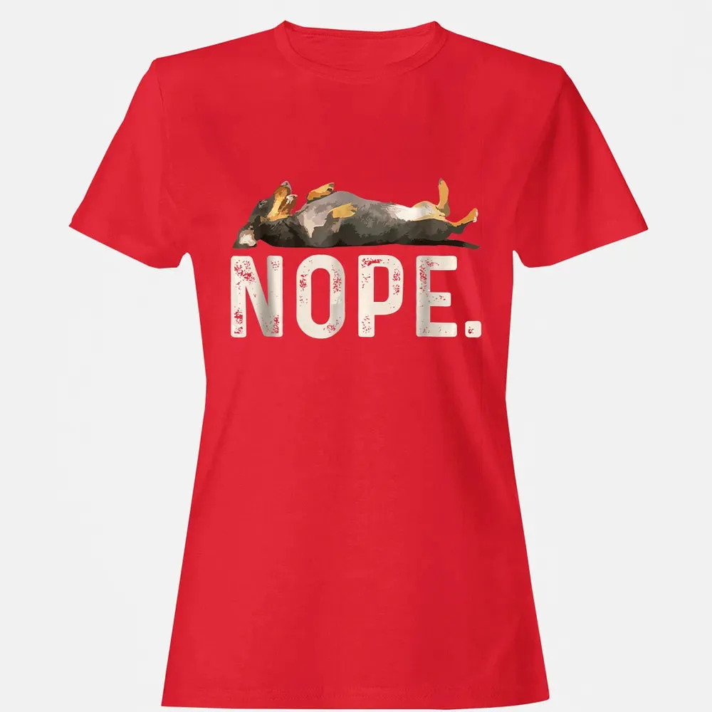 Nope Lazy Dachshund Women's T-shirt - 13