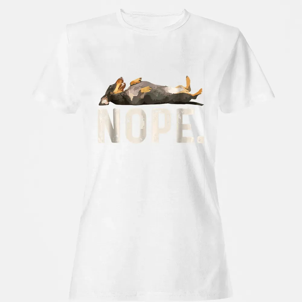 Nope Lazy Dachshund Women's T-shirt - 16
