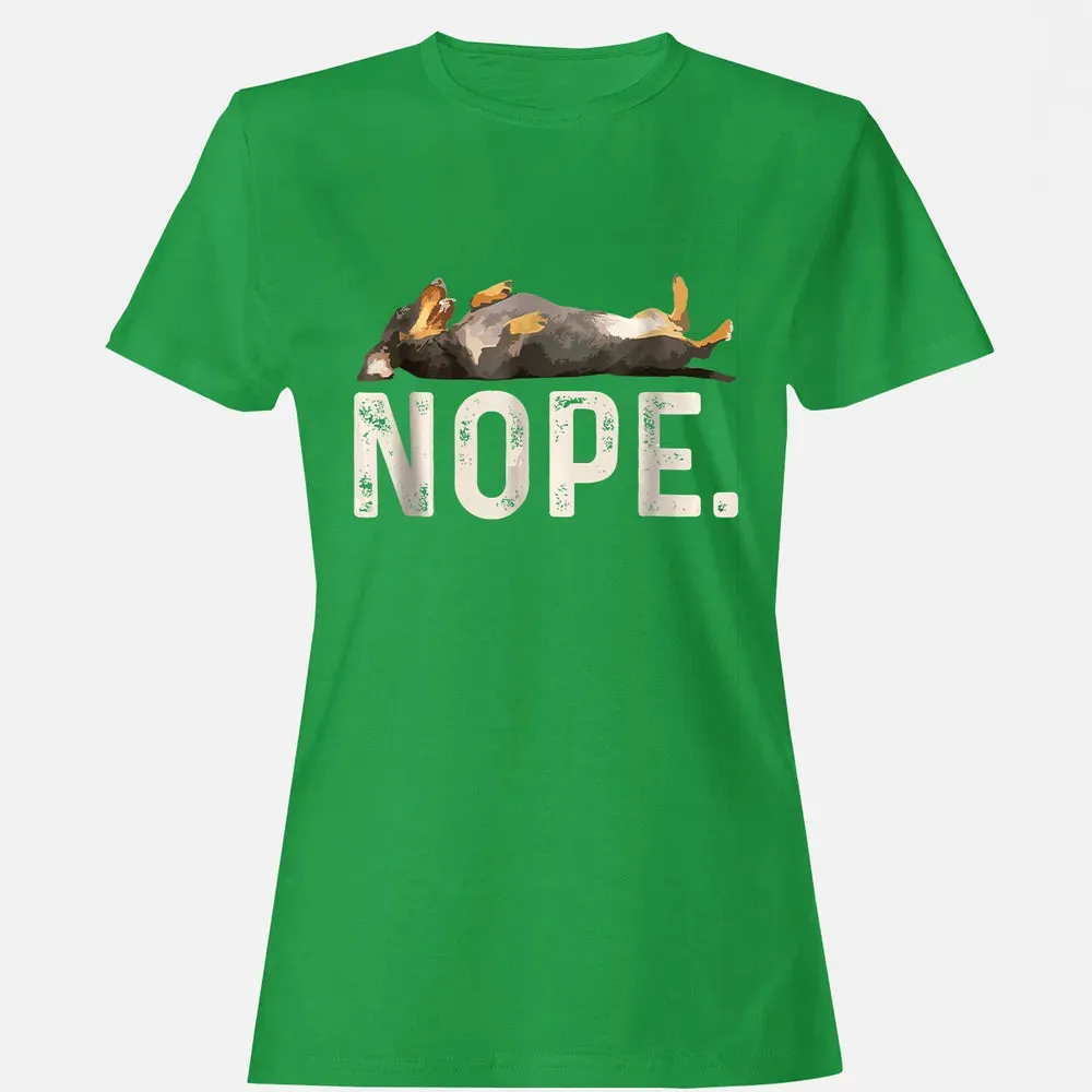Nope Lazy Dachshund Women's T-shirt - 7