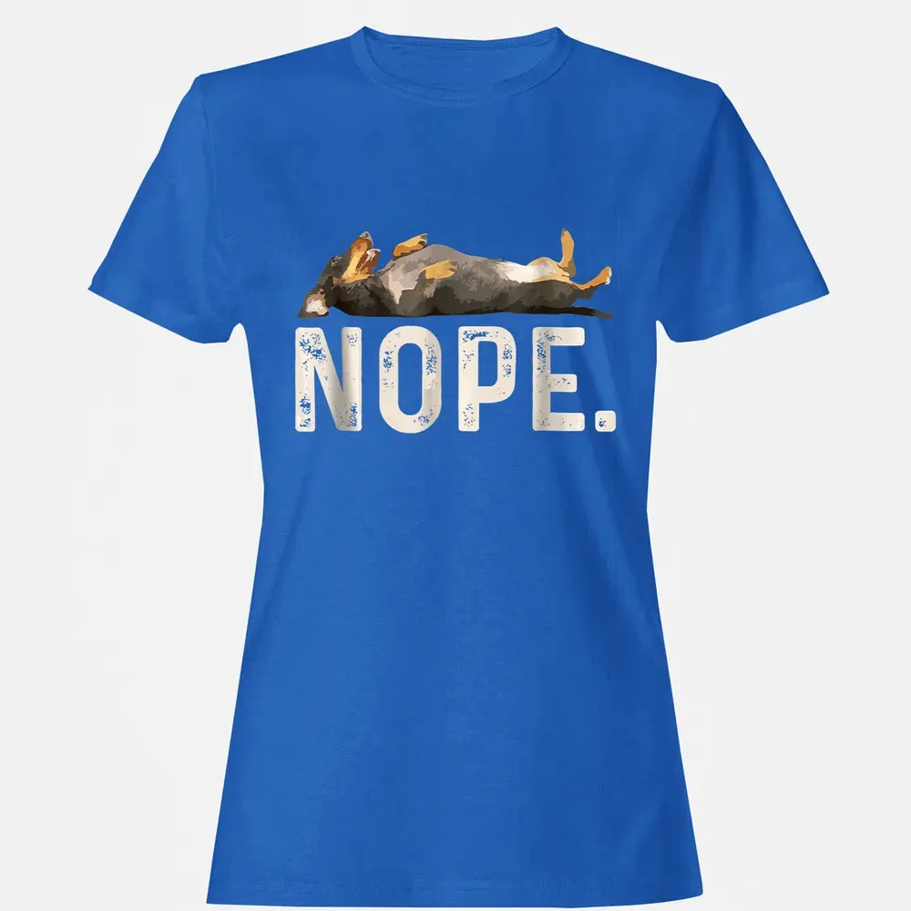 Nope Lazy Dachshund Women's T-shirt - 14