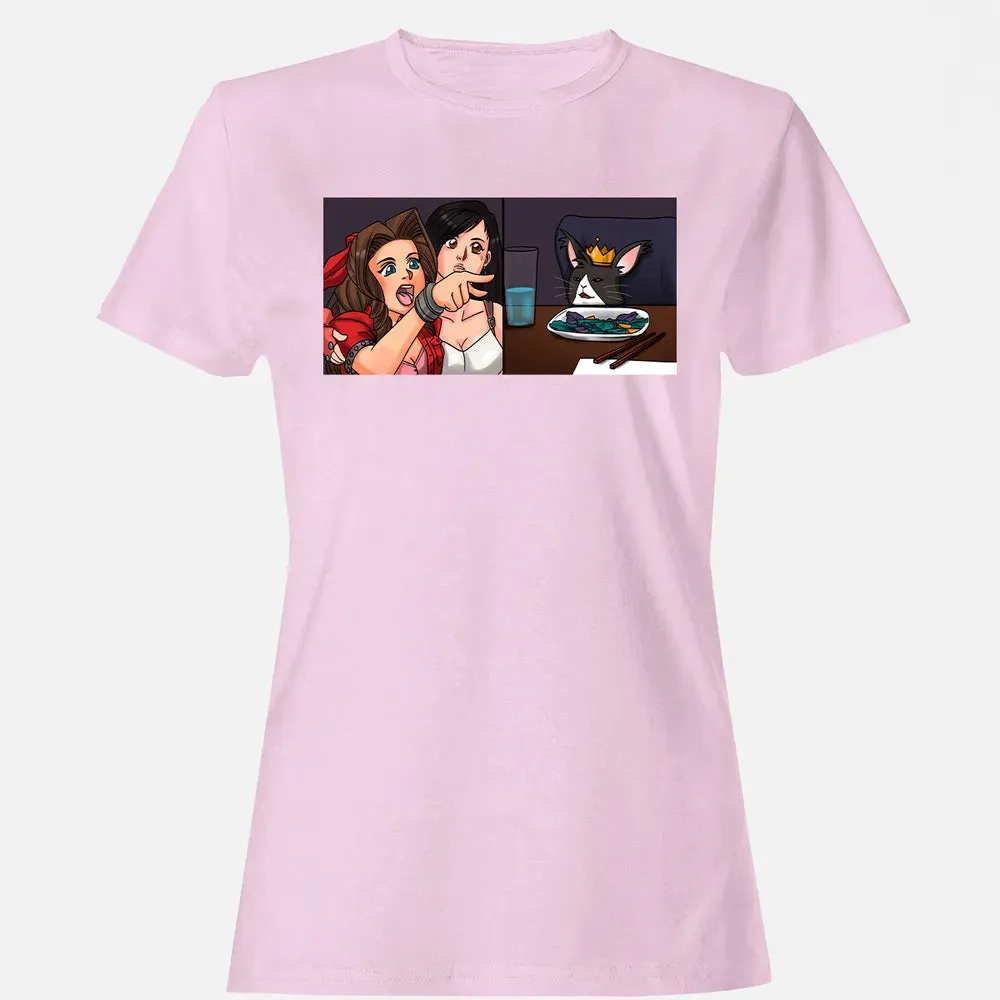 Aerith Yelling At Cat Women's T-shirt - 9