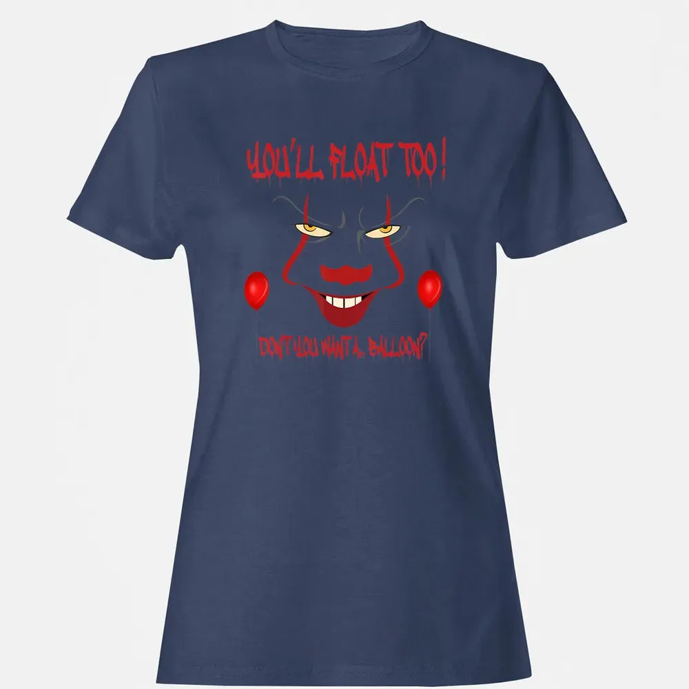 Scary Clown Face Horror Halloween Costume  Float Too Women's T-shirt - 10