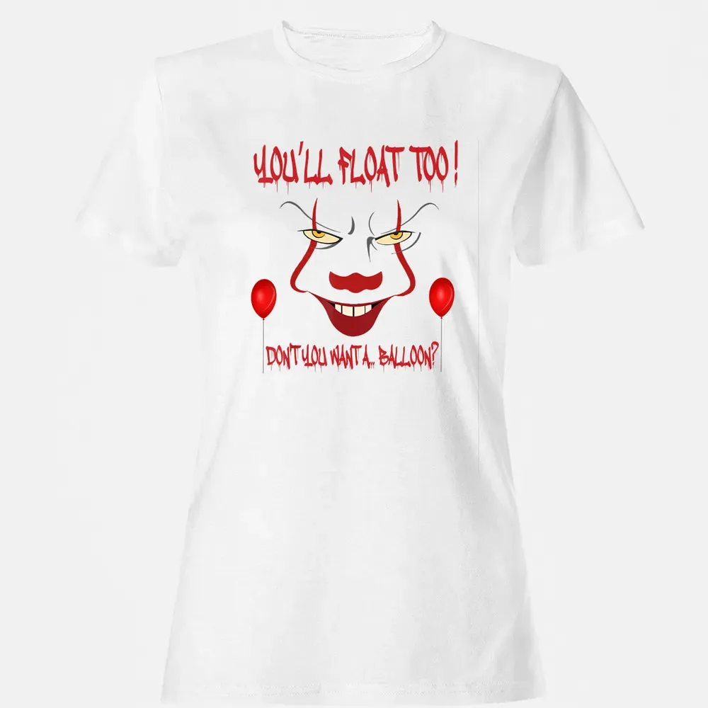 Scary Clown Face Horror Halloween Costume  Float Too Women's T-shirt - 16