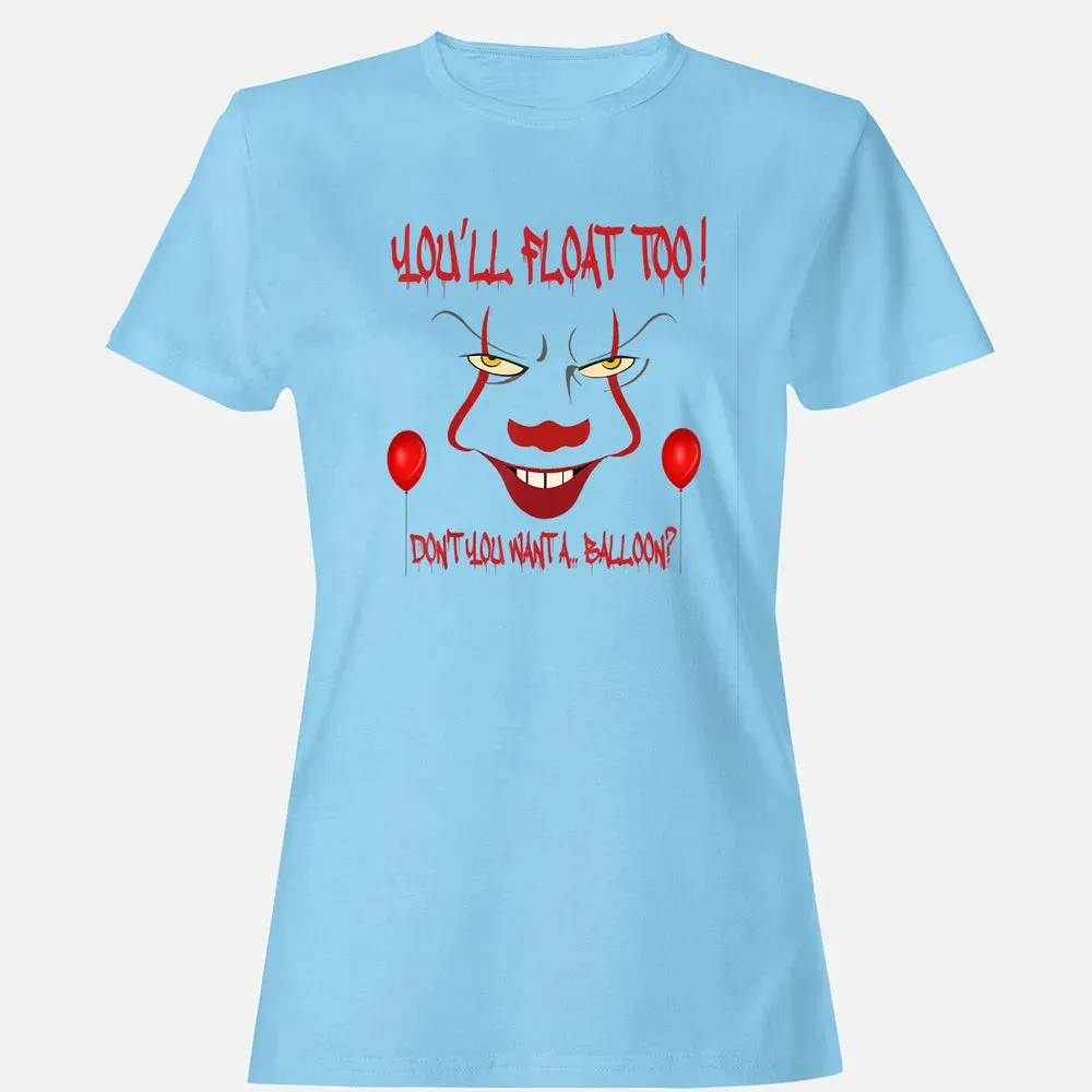 Scary Clown Face Horror Halloween Costume  Float Too Women's T-shirt - 8