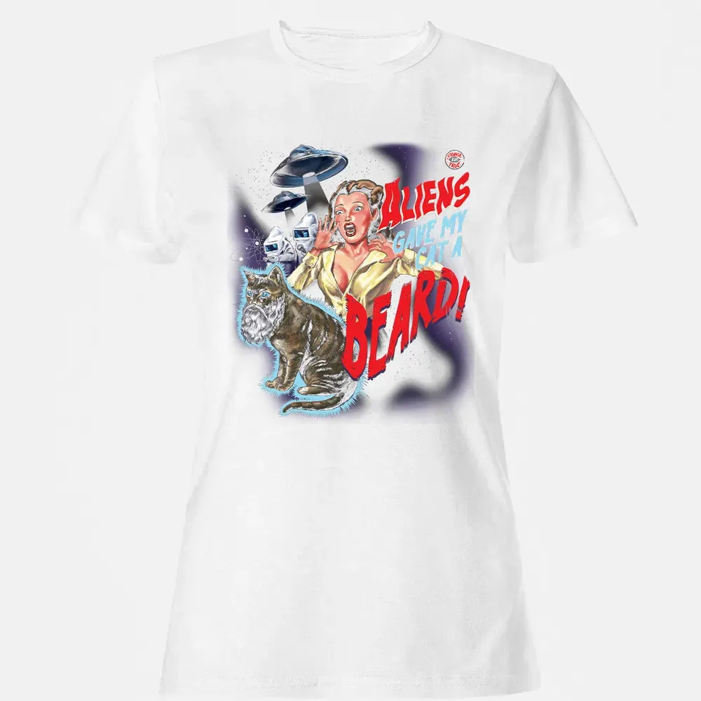 Aliens gave my cat a beard! Women's T-shirt - 16