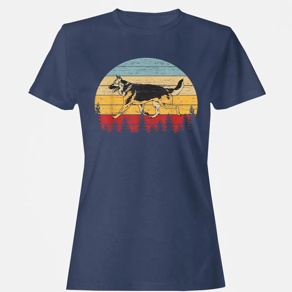 German Shepherd Vintage Retro Women's T-shirt - 10
