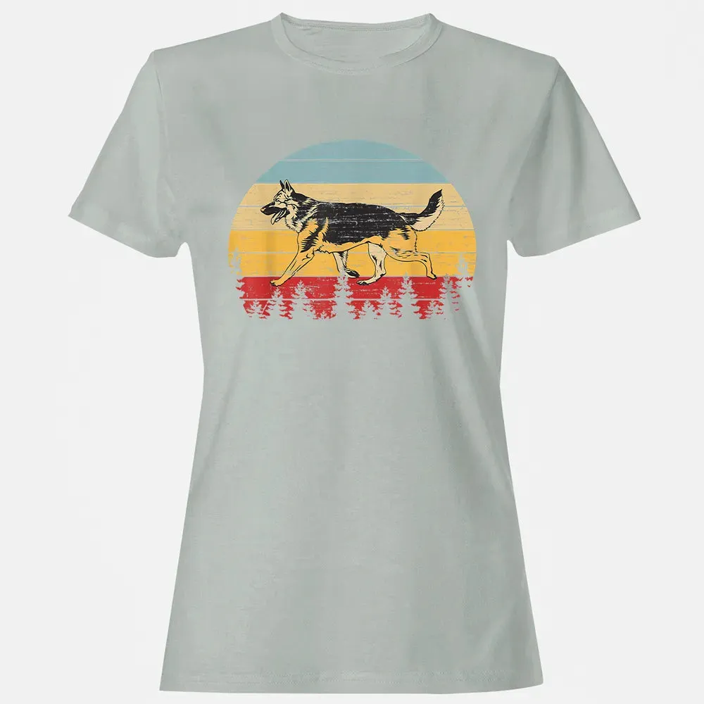 German Shepherd Vintage Retro Women's T-shirt - 2