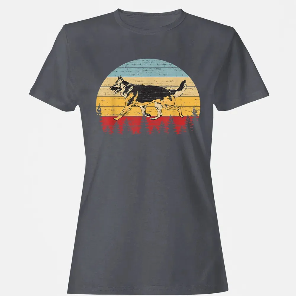 German Shepherd Vintage Retro Women's T-shirt - 5