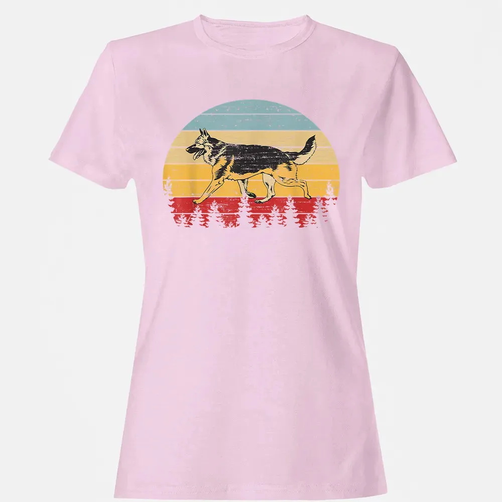 German Shepherd Vintage Retro Women's T-shirt - 9