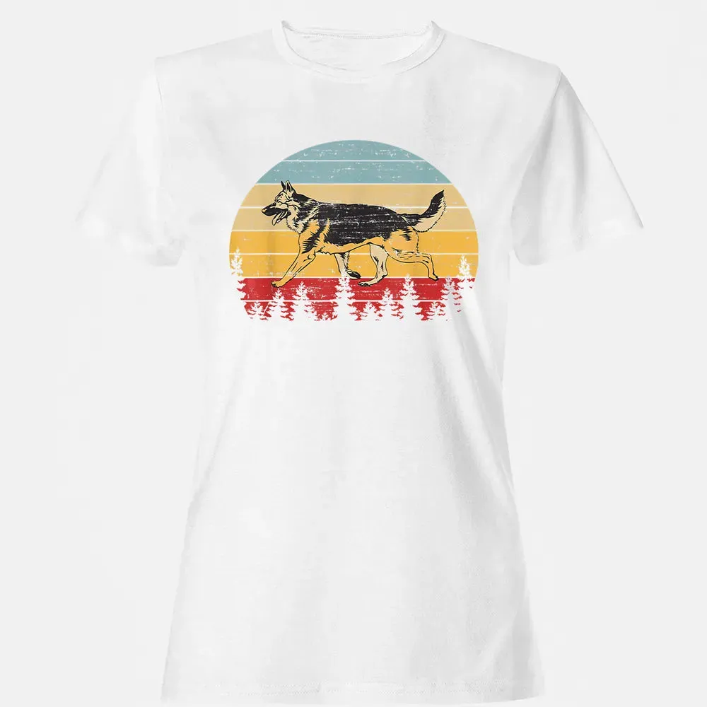 German Shepherd Vintage Retro Women's T-shirt - 16