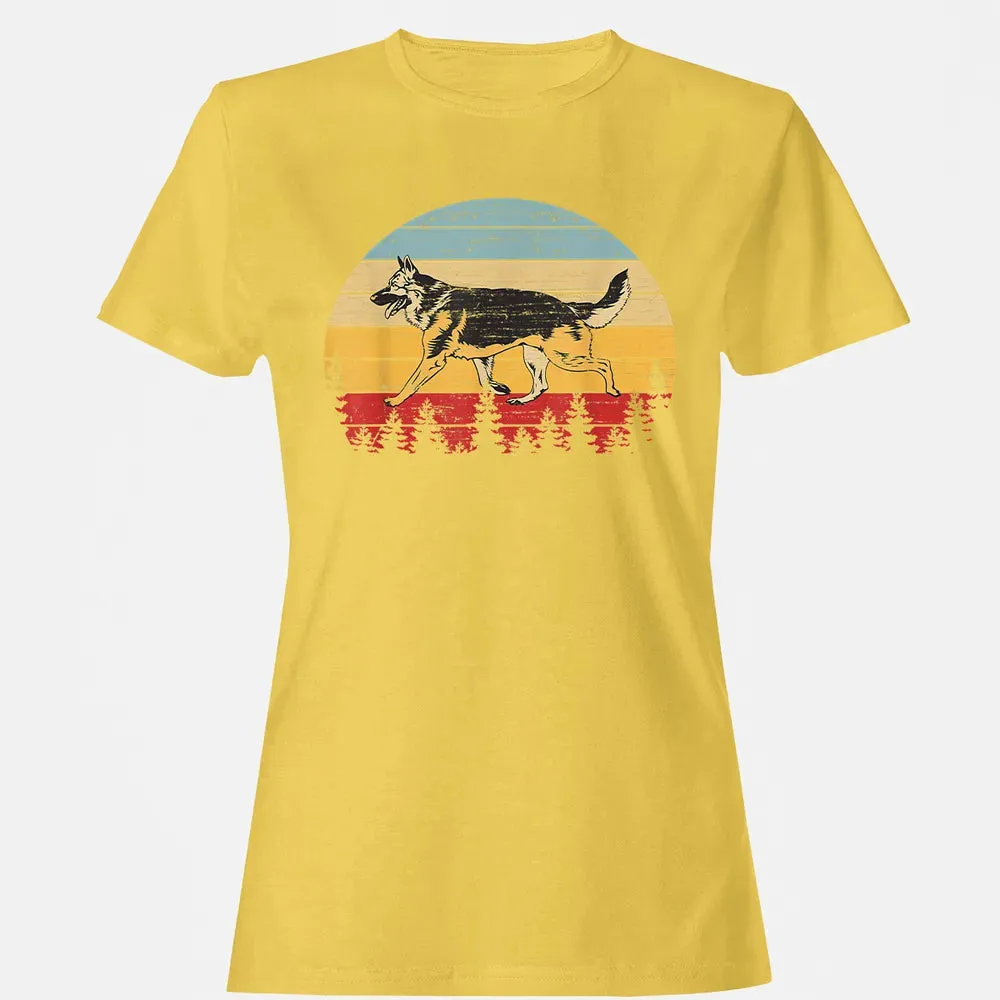German Shepherd Vintage Retro Women's T-shirt - 4