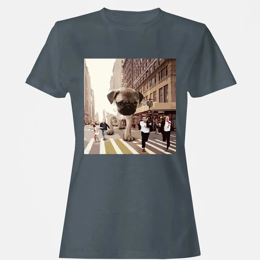 PUGZILLA   Funny Pug T for Dog lovers to Halloween Women's T-shirt - 3