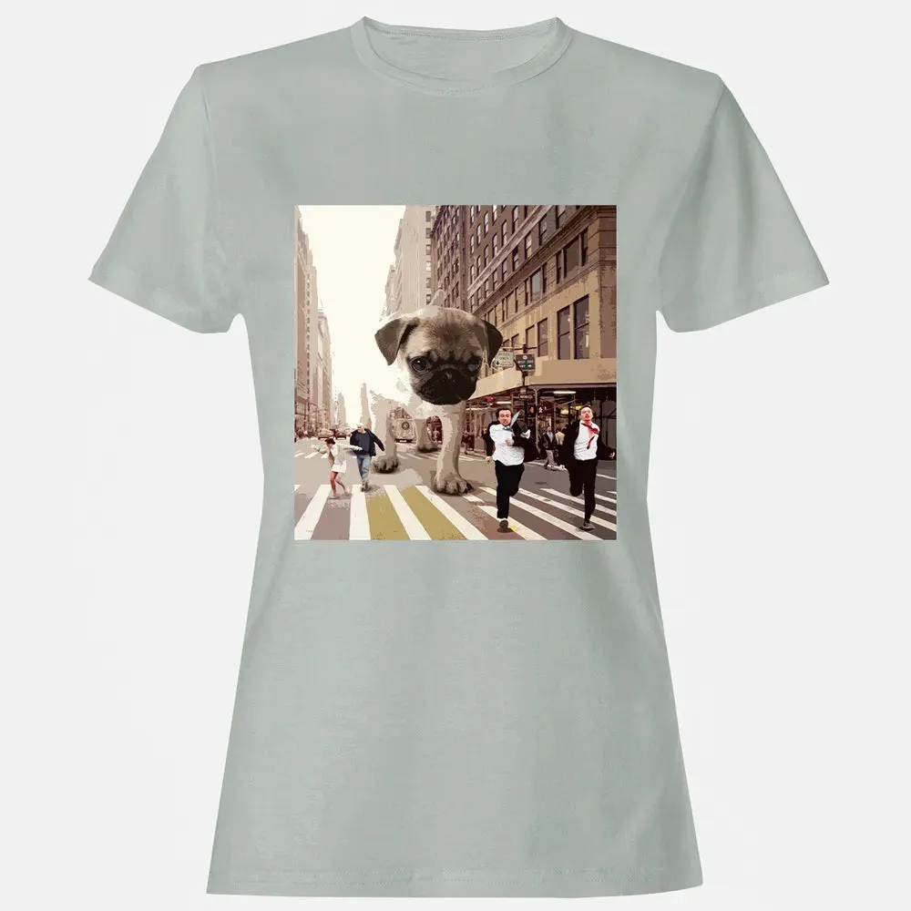 PUGZILLA   Funny Pug T for Dog lovers to Halloween Women's T-shirt - 2