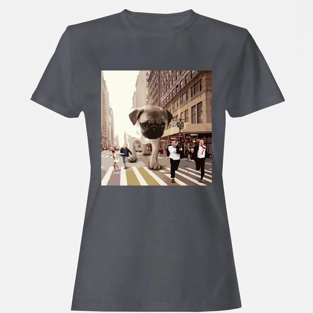 PUGZILLA   Funny Pug T for Dog lovers to Halloween Women's T-shirt - 5