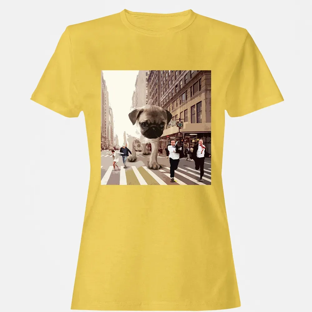 PUGZILLA   Funny Pug T for Dog lovers to Halloween Women's T-shirt - 4
