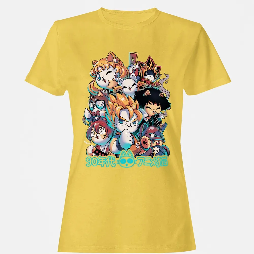90s Kawaii Anime Neko Women's T-shirt - 4