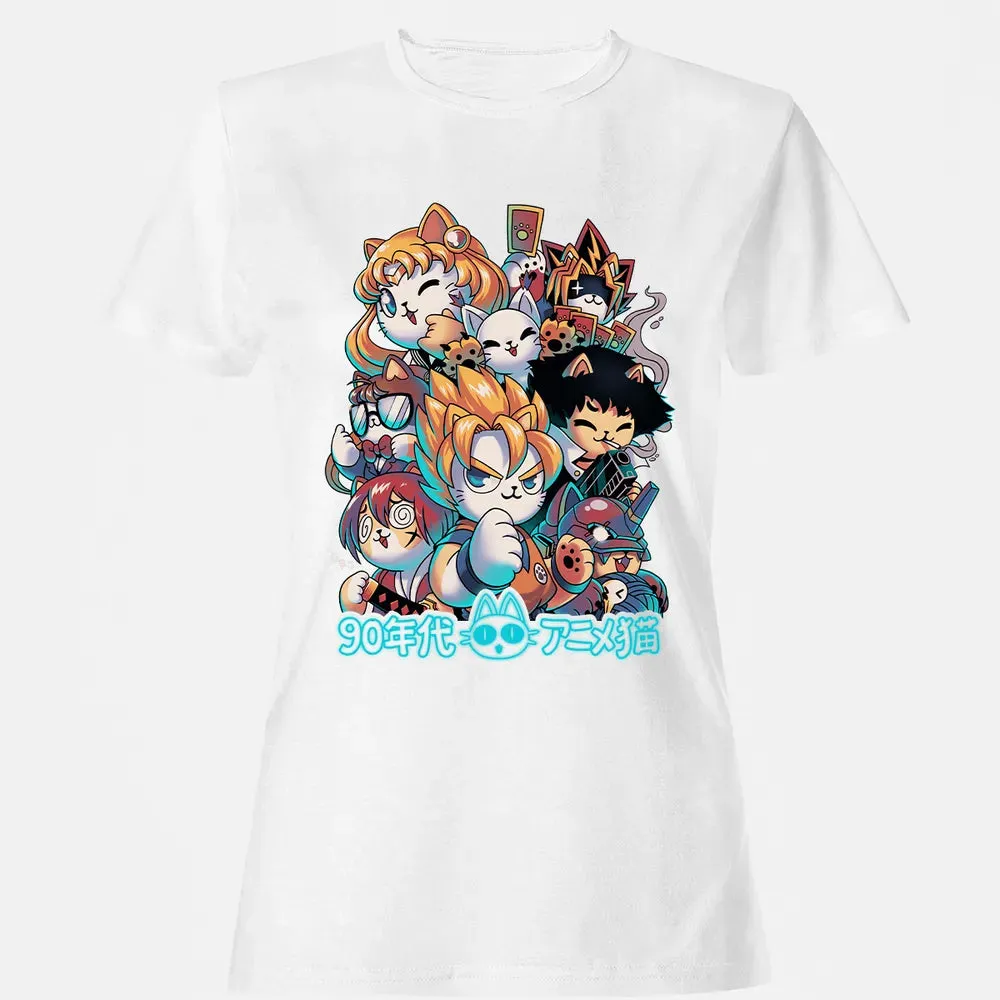 90s Kawaii Anime Neko Women's T-shirt - 16