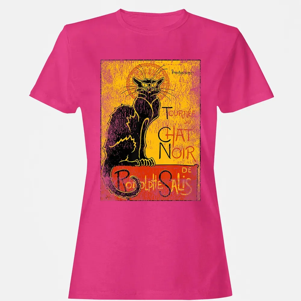 Vintage Tournee du Chat Noir Black Cat Gift For Halloween Women's T-shirt - 6