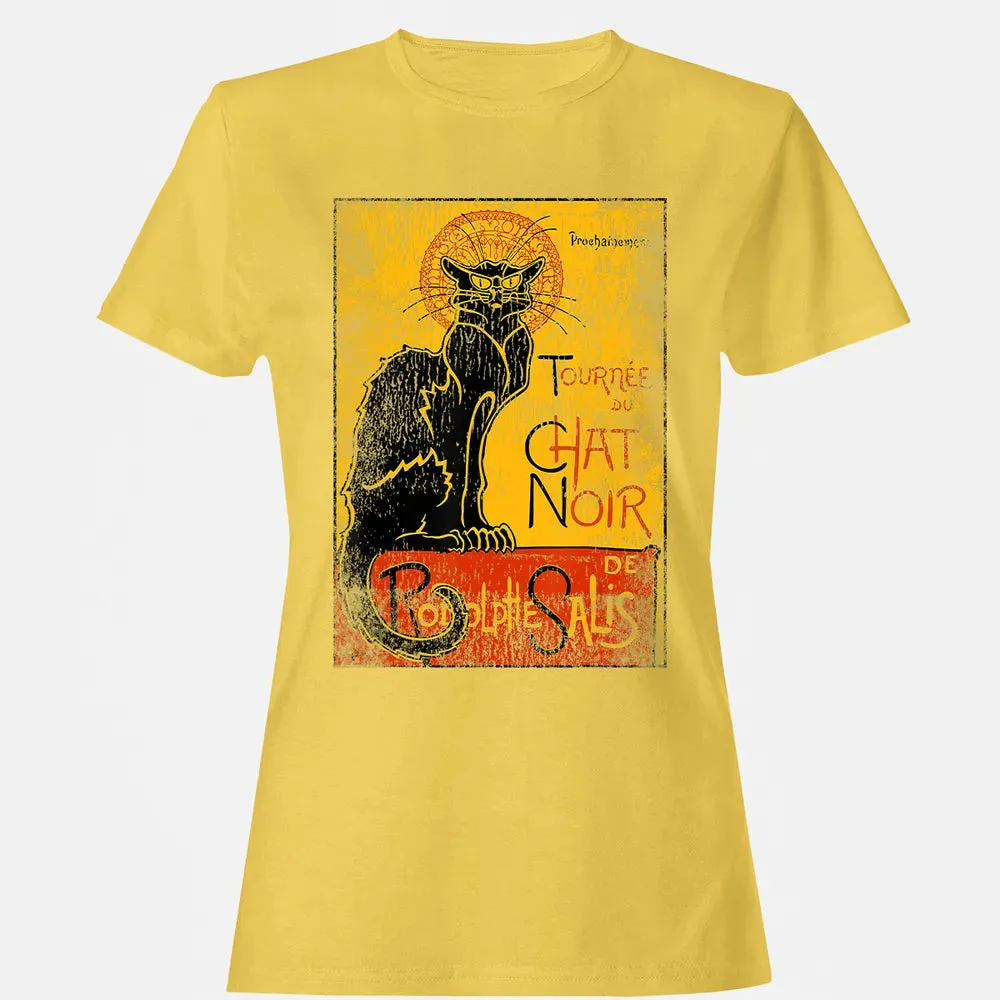 Vintage Tournee du Chat Noir Black Cat Gift For Halloween Women's T-shirt - 4