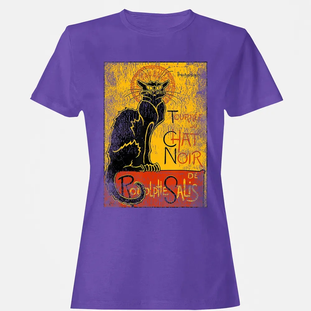 Vintage Tournee du Chat Noir Black Cat Gift For Halloween Women's T-shirt - 12